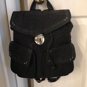 Vera Bradley quilted black backpack